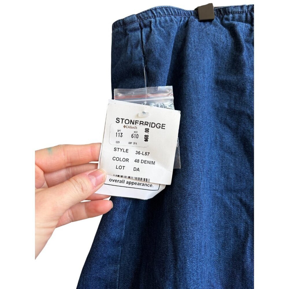 NWT! 90s Long Denim Wrap Skirt Vintage Embroidered Jean Skirt Western Boho 20W - Picture 7 of 9